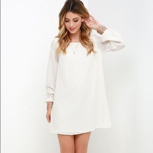 Lulus white dress with rhinestone cuffs